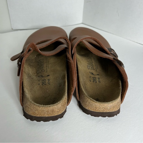 Birkenstock Birks Birkis Brown Leather Clog Slip On Shoe Mary Jane 41 - Picture 4 of 9